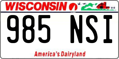 WI license plate 985NSI