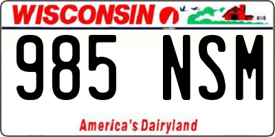 WI license plate 985NSM