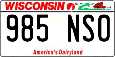 WI license plate 985NSO