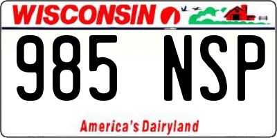 WI license plate 985NSP
