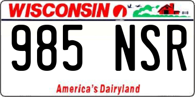 WI license plate 985NSR