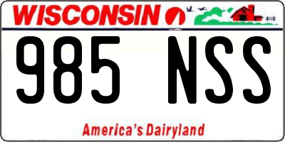 WI license plate 985NSS