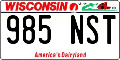 WI license plate 985NST