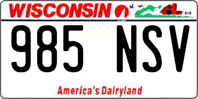 WI license plate 985NSV