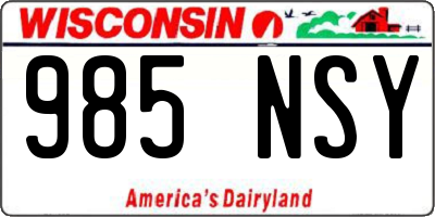 WI license plate 985NSY