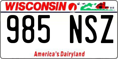 WI license plate 985NSZ