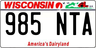 WI license plate 985NTA