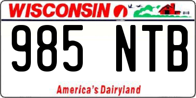 WI license plate 985NTB