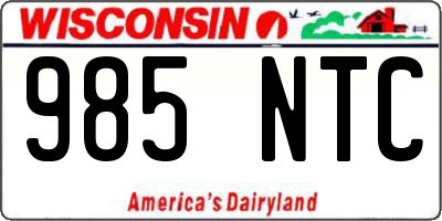 WI license plate 985NTC