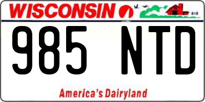 WI license plate 985NTD