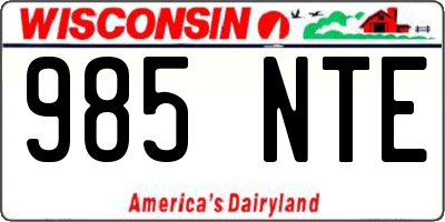 WI license plate 985NTE