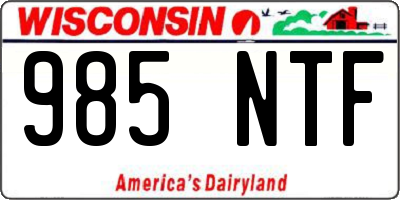 WI license plate 985NTF