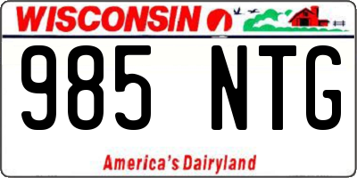 WI license plate 985NTG