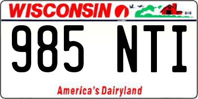 WI license plate 985NTI