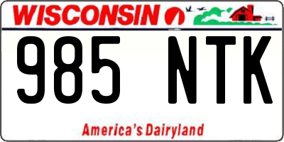 WI license plate 985NTK