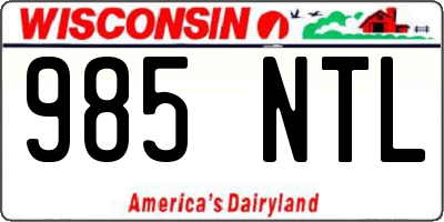WI license plate 985NTL