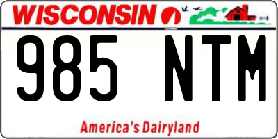 WI license plate 985NTM