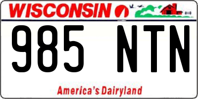 WI license plate 985NTN