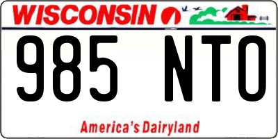 WI license plate 985NTO