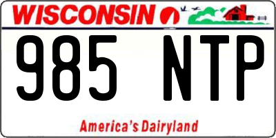 WI license plate 985NTP