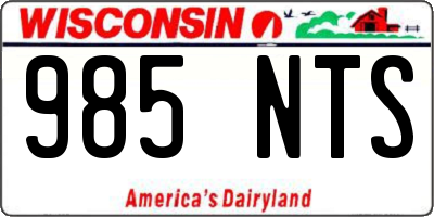 WI license plate 985NTS