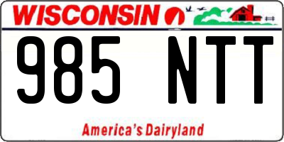 WI license plate 985NTT