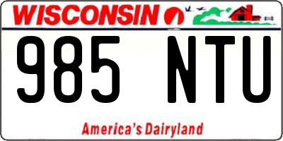WI license plate 985NTU