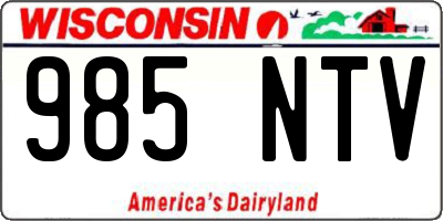 WI license plate 985NTV