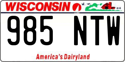WI license plate 985NTW