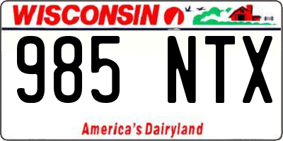 WI license plate 985NTX