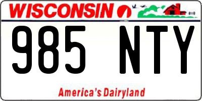 WI license plate 985NTY
