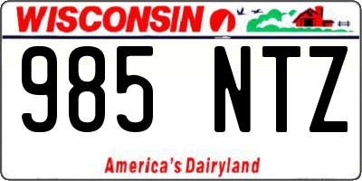 WI license plate 985NTZ