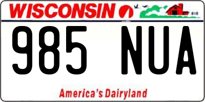 WI license plate 985NUA