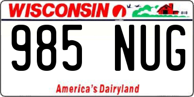 WI license plate 985NUG