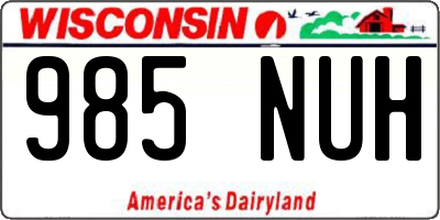 WI license plate 985NUH