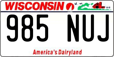 WI license plate 985NUJ