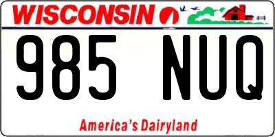 WI license plate 985NUQ