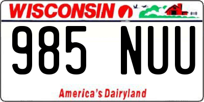 WI license plate 985NUU