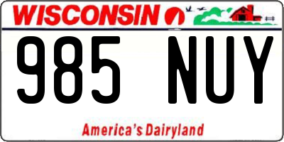 WI license plate 985NUY