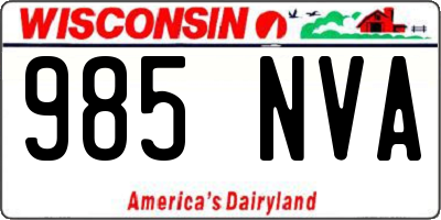 WI license plate 985NVA