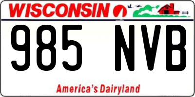 WI license plate 985NVB