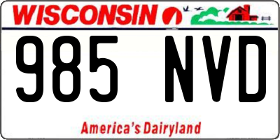 WI license plate 985NVD