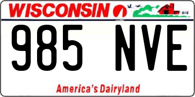 WI license plate 985NVE