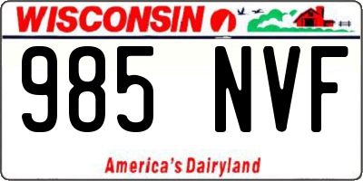 WI license plate 985NVF