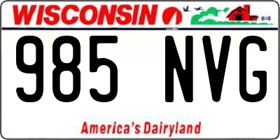 WI license plate 985NVG
