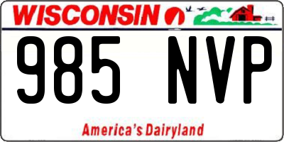 WI license plate 985NVP
