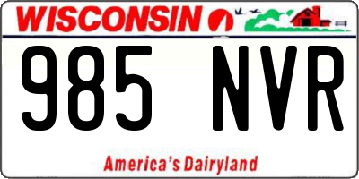 WI license plate 985NVR