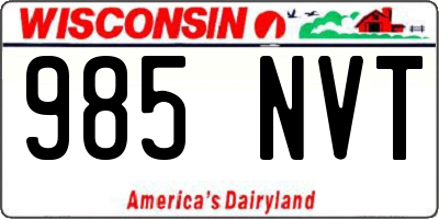 WI license plate 985NVT