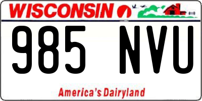 WI license plate 985NVU