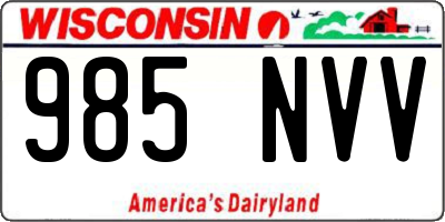 WI license plate 985NVV